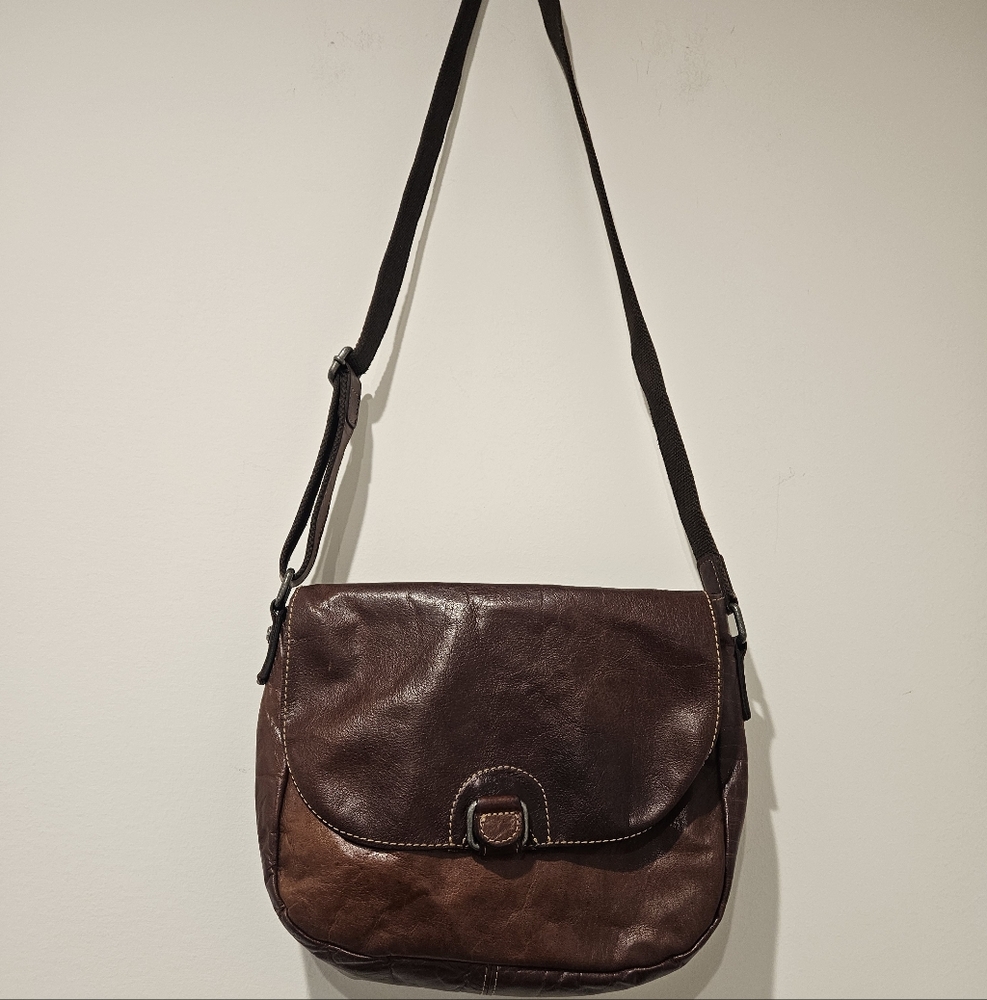 Jack Georges Brown Leather Crossbody Bag
